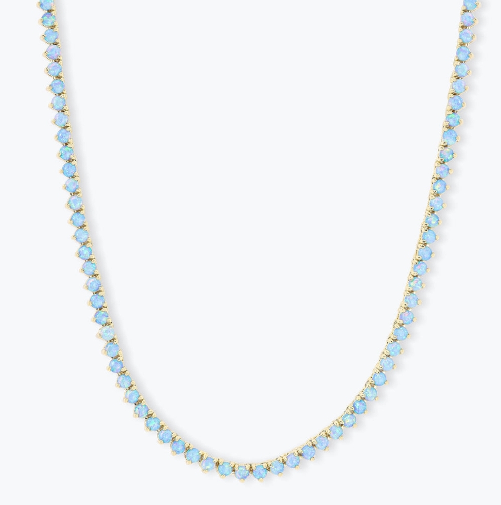 Melinda Maria Blue Ombré Opal and Gold Tennis Necklace